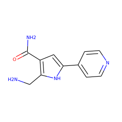 NCc1[nH]c(-c2ccncc2)cc1C(N)=O ZINC000064539056