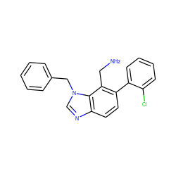 NCc1c(-c2ccccc2Cl)ccc2ncn(Cc3ccccc3)c12 ZINC000013987223