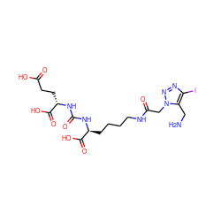 NCc1c(I)nnn1CC(=O)NCCCC[C@H](NC(=O)N[C@@H](CCC(=O)O)C(=O)O)C(=O)O ZINC000205444719