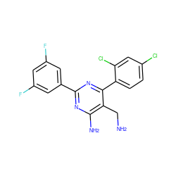 NCc1c(N)nc(-c2cc(F)cc(F)c2)nc1-c1ccc(Cl)cc1Cl ZINC000038459587