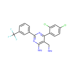 NCc1c(N)nc(-c2cccc(C(F)(F)F)c2)nc1-c1ccc(Cl)cc1Cl ZINC000014948362