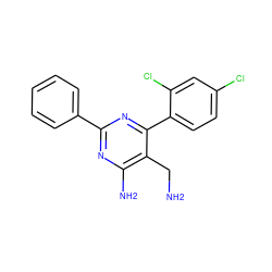 NCc1c(N)nc(-c2ccccc2)nc1-c1ccc(Cl)cc1Cl ZINC000014948331