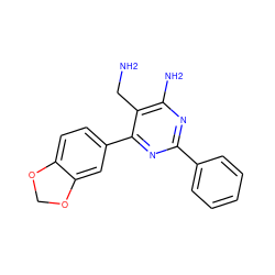 NCc1c(N)nc(-c2ccccc2)nc1-c1ccc2c(c1)OCO2 ZINC000014948272