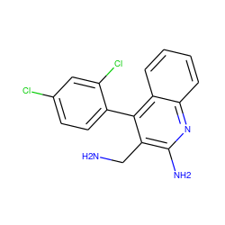 NCc1c(N)nc2ccccc2c1-c1ccc(Cl)cc1Cl ZINC000038387742