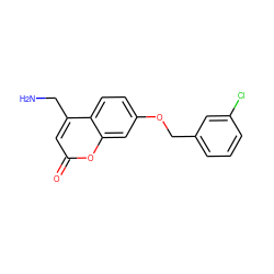 NCc1cc(=O)oc2cc(OCc3cccc(Cl)c3)ccc12 ZINC000036520019