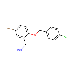 NCc1cc(Br)ccc1OCc1ccc(Cl)cc1 ZINC000028821969