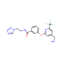 NCc1cc(Oc2cccc(C(=O)NCCn3cnnn3)c2)nc(C(F)(F)F)c1 ZINC001772583257