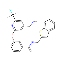 NCc1cc(Oc2cccc(C(=O)NCc3cc4ccccc4s3)c2)nc(C(F)(F)F)c1 ZINC001772651267