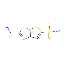 NCc1cc2cc(S(N)(=O)=O)sc2s1 ZINC000013822148