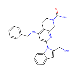 NCc1cc2ccccc2n1-c1cc(NCc2ccccc2)c2c(n1)CN(C(N)=O)CC2 ZINC000261090718