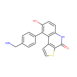 NCc1ccc(-c2c(O)ccc3[nH]c(=O)c4sccc4c23)cc1 ZINC000165102009