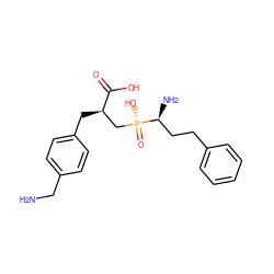 NCc1ccc(C[C@H](C[P@@](=O)(O)[C@@H](N)CCc2ccccc2)C(=O)O)cc1 ZINC000098208387