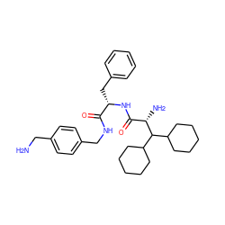 NCc1ccc(CNC(=O)[C@H](Cc2ccccc2)NC(=O)[C@H](N)C(C2CCCCC2)C2CCCCC2)cc1 ZINC001772577421