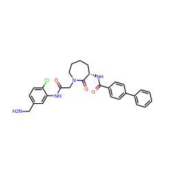 NCc1ccc(Cl)c(NC(=O)CN2CCCC[C@H](NC(=O)c3ccc(-c4ccccc4)cc3)C2=O)c1 ZINC000001552008