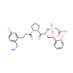 NCc1ccc(Cl)cc1CNC(=O)[C@@H]1CCCN1C(=O)[C@@H](CCc1cccc[n+]1[O-])NS(=O)(=O)CC(=O)O ZINC000028706278