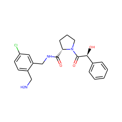 NCc1ccc(Cl)cc1CNC(=O)[C@@H]1CCCN1C(=O)[C@@H](O)c1ccccc1 ZINC000028366945