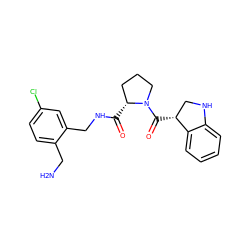 NCc1ccc(Cl)cc1CNC(=O)[C@@H]1CCCN1C(=O)[C@@H]1CNc2ccccc21 ZINC000209411338