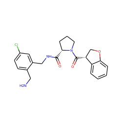 NCc1ccc(Cl)cc1CNC(=O)[C@@H]1CCCN1C(=O)[C@@H]1COc2ccccc21 ZINC000209411249