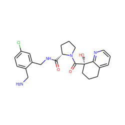 NCc1ccc(Cl)cc1CNC(=O)[C@@H]1CCCN1C(=O)[C@]1(O)CCCc2cccnc21 ZINC000209412602