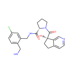 NCc1ccc(Cl)cc1CNC(=O)[C@@H]1CCCN1C(=O)[C@]1(O)CCc2ccncc21 ZINC000209412019