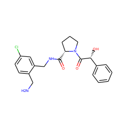 NCc1ccc(Cl)cc1CNC(=O)[C@@H]1CCCN1C(=O)[C@H](O)c1ccccc1 ZINC000028381991