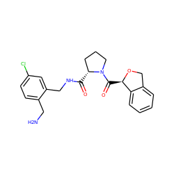 NCc1ccc(Cl)cc1CNC(=O)[C@@H]1CCCN1C(=O)[C@H]1OCc2ccccc21 ZINC000209411165