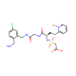 NCc1ccc(Cl)cc1CNC(=O)CNC(=O)[C@@H](CCc1cccc[n+]1[O-])NS(=O)(=O)CC(=O)O ZINC000028706175