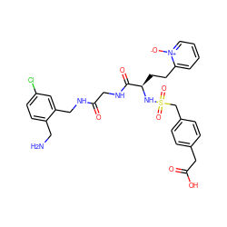 NCc1ccc(Cl)cc1CNC(=O)CNC(=O)[C@@H](CCc1cccc[n+]1[O-])NS(=O)(=O)Cc1ccc(CC(=O)O)cc1 ZINC000028706145