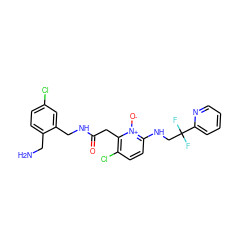 NCc1ccc(Cl)cc1CNC(=O)Cc1c(Cl)ccc(NCC(F)(F)c2ccccn2)[n+]1[O-] ZINC000028524898