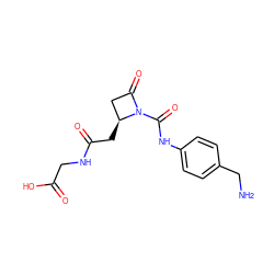 NCc1ccc(NC(=O)N2C(=O)C[C@@H]2CC(=O)NCC(=O)O)cc1 ZINC000169349963