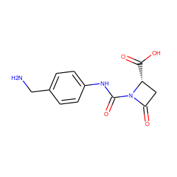 NCc1ccc(NC(=O)N2C(=O)C[C@H]2C(=O)O)cc1 ZINC000169349965