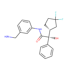 NCc1cccc(NC(=O)[C@](O)(c2ccccc2)[C@@H]2CCC(F)(F)C2)c1 ZINC000013534218