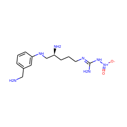 NCc1cccc(NC[C@@H](N)CCC/N=C(\N)N[N+](=O)[O-])c1 ZINC000013517982