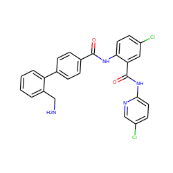 NCc1ccccc1-c1ccc(C(=O)Nc2ccc(Cl)cc2C(=O)Nc2ccc(Cl)cn2)cc1 ZINC000028021951