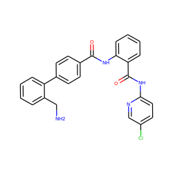 NCc1ccccc1-c1ccc(C(=O)Nc2ccccc2C(=O)Nc2ccc(Cl)cn2)cc1 ZINC000028097454