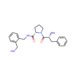 NCc1ccccc1CNC(=O)[C@@H]1CCCN1C(=O)[C@H](N)Cc1ccccc1 ZINC000013553591