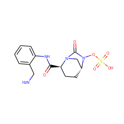 NCc1ccccc1NC(=O)[C@@H]1CC[C@@H]2CN1C(=O)N2OS(=O)(=O)O ZINC000096168612