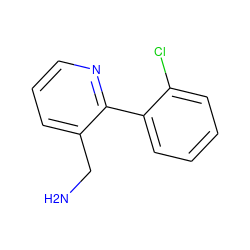 NCc1cccnc1-c1ccccc1Cl ZINC000028571623