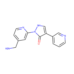 NCc1ccnc(-n2[nH]cc(-c3cccnc3)c2=O)c1 ZINC000150308842