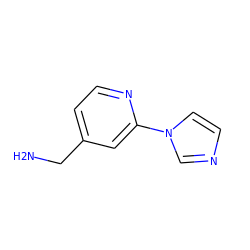 NCc1ccnc(-n2ccnc2)c1 ZINC000020357685