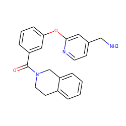 NCc1ccnc(Oc2cccc(C(=O)N3CCc4ccccc4C3)c2)c1 ZINC001772627397