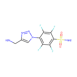 NCc1cn(-c2c(F)c(F)c(S(N)(=O)=O)c(F)c2F)nn1 ZINC000299830400