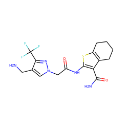 NCc1cn(CC(=O)Nc2sc3c(c2C(N)=O)CCCC3)nc1C(F)(F)F ZINC000064540180