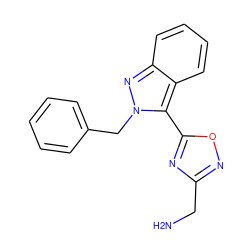 NCc1noc(-c2c3ccccc3nn2Cc2ccccc2)n1 ZINC000040394793