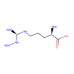 NN[C@@H](N)NCCC[C@@H](N)C(=O)O ZINC000029557849