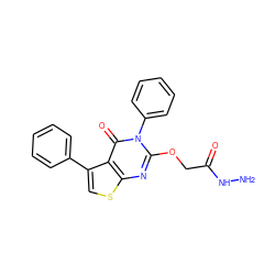 NNC(=O)COc1nc2scc(-c3ccccc3)c2c(=O)n1-c1ccccc1 ZINC000028335907