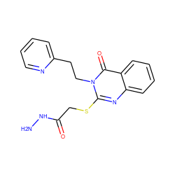 NNC(=O)CSc1nc2ccccc2c(=O)n1CCc1ccccn1 ZINC000653873354