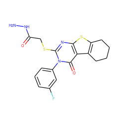 NNC(=O)CSc1nc2sc3c(c2c(=O)n1-c1cccc(F)c1)CCCC3 ZINC000028349929