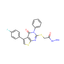 NNC(=O)CSc1nc2scc(-c3ccc(F)cc3)c2c(=O)n1-c1ccccc1 ZINC000028349737