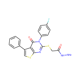 NNC(=O)CSc1nc2scc(-c3ccccc3)c2c(=O)n1-c1ccc(F)cc1 ZINC000028345787